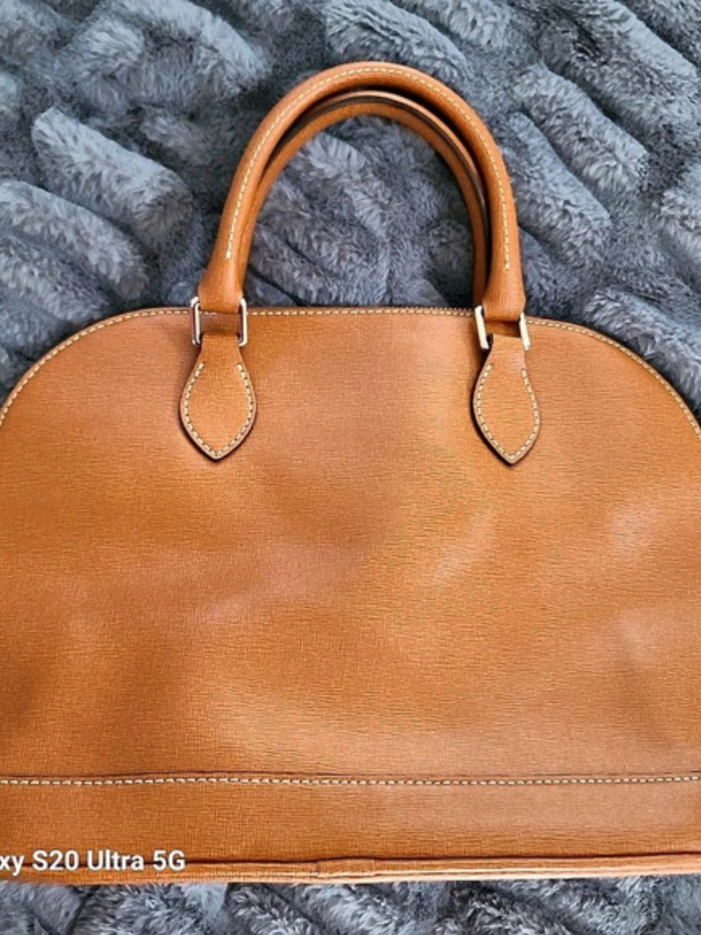 Dooney & Bourke Saffiano Domed Zip Satchel Brown Satchel